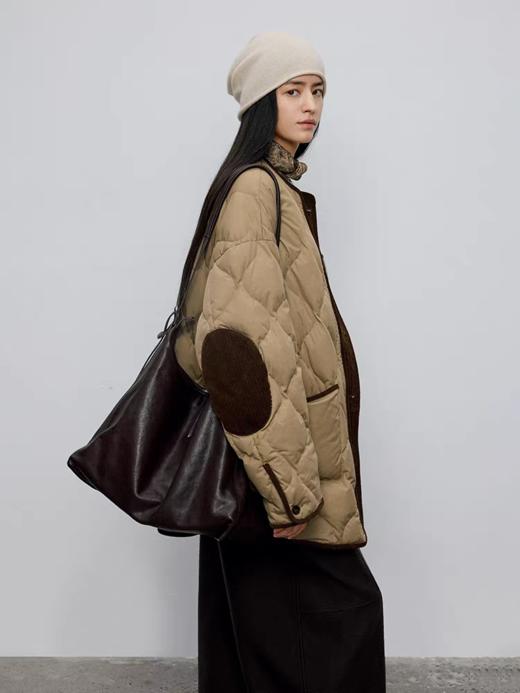 半圆/D5961996/圆领休闲葫芦绗缝拼色羽绒服 商品图2