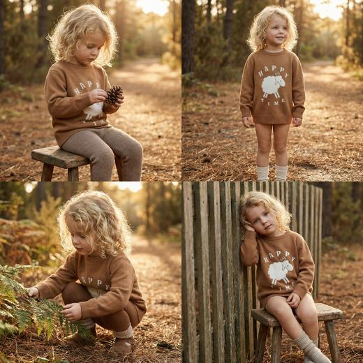 PALUOPO/PL山羊绒女童花色羊绒衫100%山羊绒帕罗 商品图13