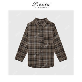 04-2潘依绣丁丁宠粉老钱英伦风格纹长袖衬衫Q3285