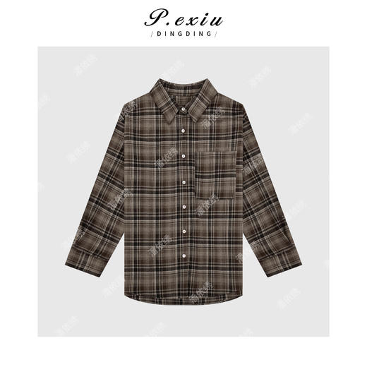 04-2潘依绣丁丁宠粉老钱英伦风格纹长袖衬衫Q3285 商品图0