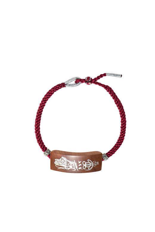 枣木嵌银财神符手绳，财运绵延 商品图5