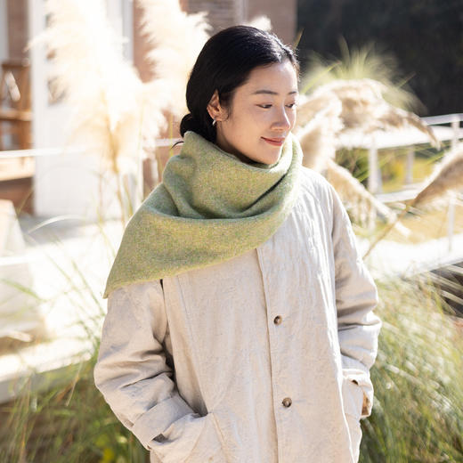 绽放/LSX008朵春织·羊毛混纺彩色百搭三角巾围巾披肩软厚保暖 商品图1
