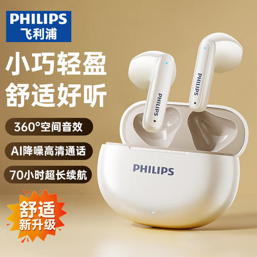 飞利浦PHILIPS蓝牙耳机真无线半入耳式运动跑步耳机TAT1199 商品图0