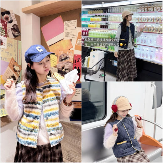 一眼心动费尔岛可外穿的原创双面可穿鹅绒马甲 商品图0