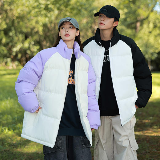 【年底大清仓！！】（春节预售：2月8日-25日停发）斯辰唯佳情侣宽松百搭拼接撞色棉衣外套A87-DQC5368 商品图2
