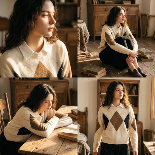 【咕咕同款】PALUOPO/PL山羊绒复古风羊绒衫100%山羊绒帕罗 商品图7