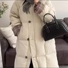 【YW】无忧购格纹50%白鸭绒立领中长款单排扣休闲加厚羽绒服女889# 商品缩略图4