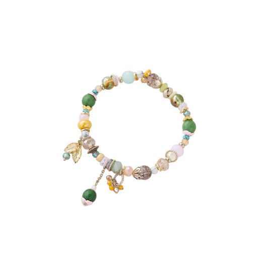 三彩2026新款彩色合成水晶拼接复古手串森系童话度假通勤吊坠自然 商品图1