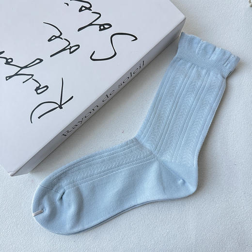 暗纹花边罗口女中筒袜基础-简约-纪念日百货门店同款169446825 商品图4