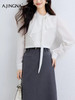 【雪纺衬衫】阿菁娜春季新款温柔感氛围雪纺衬衫灵动飘带荷叶边自带柔光滤镜解锁四季柔美穿搭F31C201001 商品缩略图4