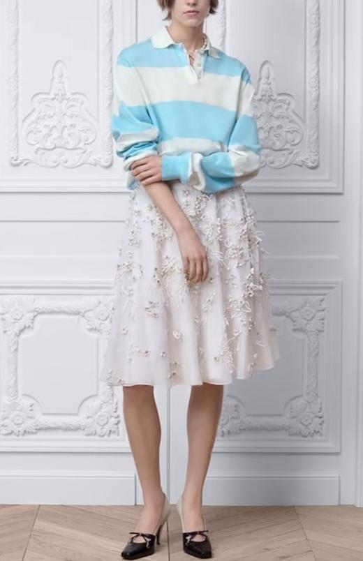 女款条纹长袖polo衫la010 商品图3