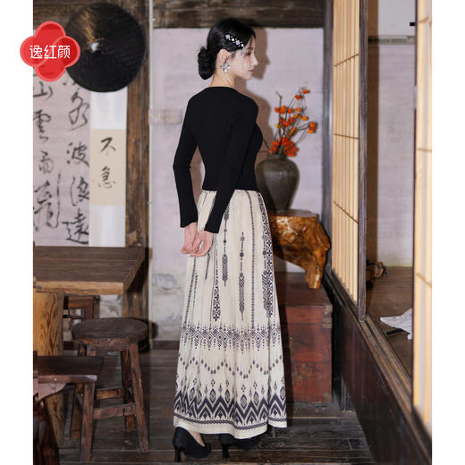 【多件多折】逸红颜《雅集》2026春新品波西米亚民族风定位亚麻大摆伞裙半裙女 商品图3