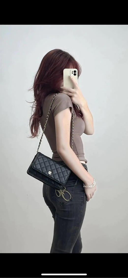 Chanel 黑金 woc 荔枝纹牛皮 链条包 商品图3