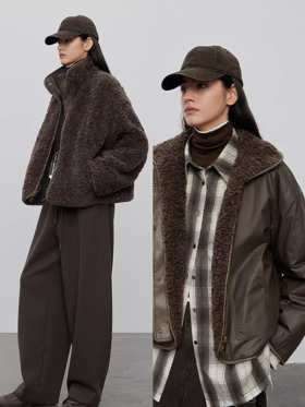 半圆/D51111231/双面穿立领毛呢外套