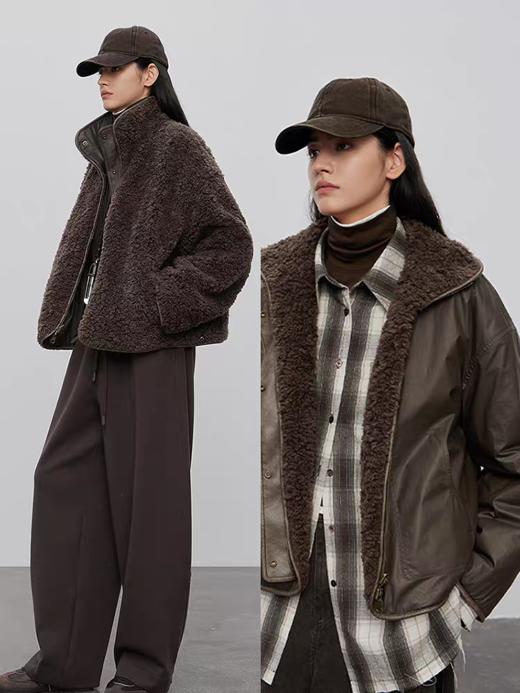 半圆/D51111231/双面穿立领毛呢外套 商品图0