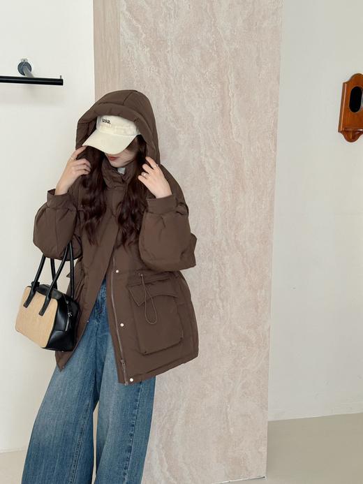 【YW】无忧购冬季50绒中长款连帽加厚收腰显瘦外套小个子时尚羽绒服8802 商品图11