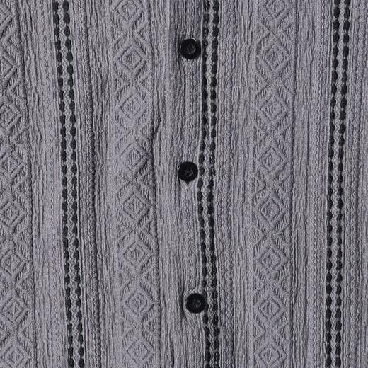 6823SDSA男士秋冬新款痞帅男装时尚菱形撞色提花竖纹设计长袖衬衫百搭 商品图3