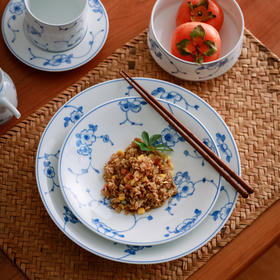 梅花系列餐具 淡蓝青花配清雅花卉纹