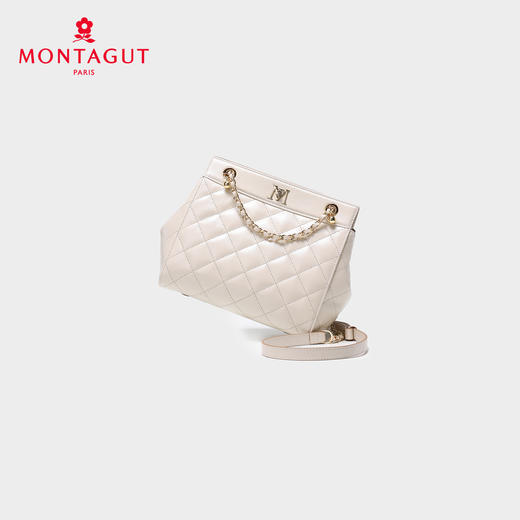 梦特娇女士时尚链条包新款真皮女款百搭单肩包轻奢经典菱格包斜挎包 商品图11