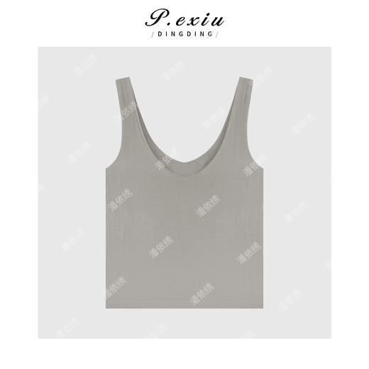 PanYiXiu/潘依绣纯色简约百搭软糯弹力V领吊带美背 CF2057 商品图3