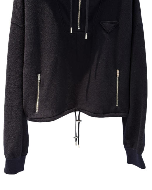 女款羊毛半拉链连帽卫衣he020 商品图2