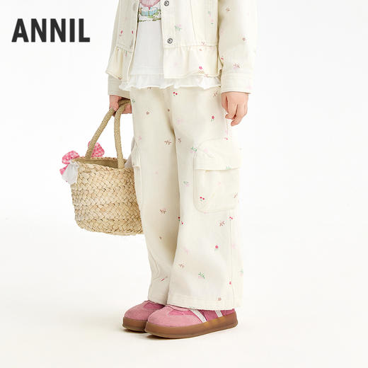 【实体店同款】女童全腰梭织长裤春季新款安奈儿童装XG616071 商品图2