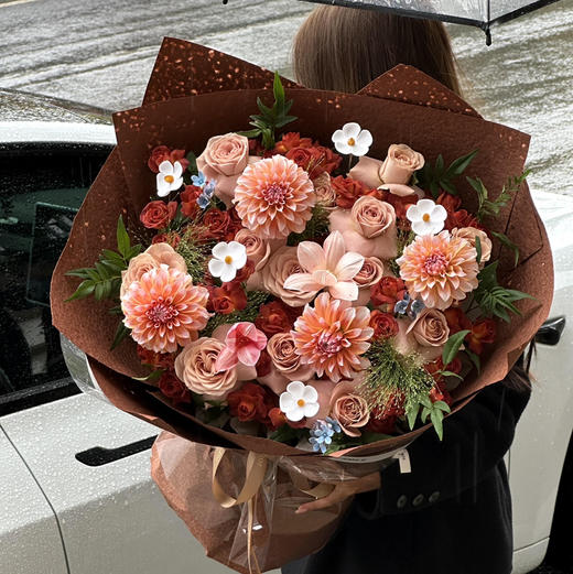 《唐顿庄园》卡布奇诺奶油桃子巧克力泡泡郁金香花束 商品图2