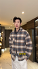 HMJ203SDSA男士秋冬新款痞帅男装休闲撞色格子设计按扣长袖衬衫百搭时尚 商品缩略图0