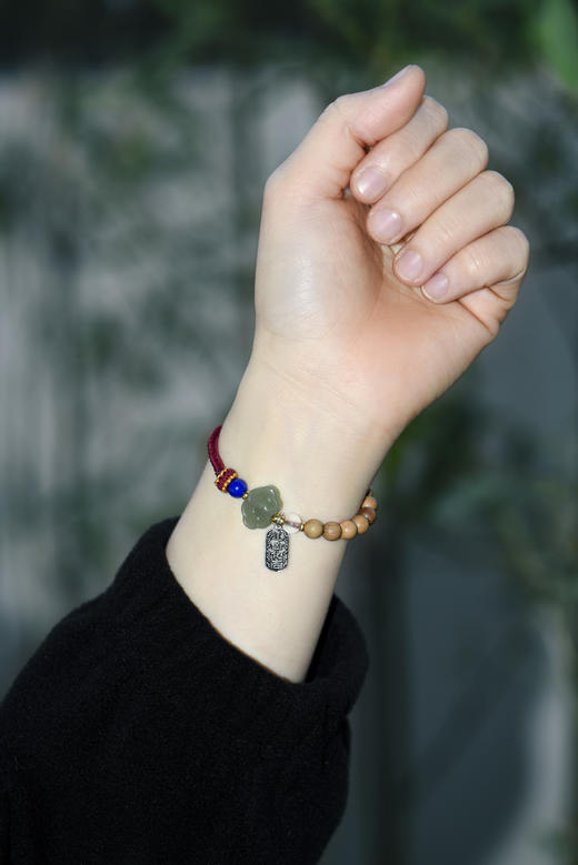 老山檀香和田玉手绳，瑞气祥云 商品图4