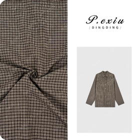 04-2潘依绣丁丁宠粉港风细格子松弛感复古时髦长袖衬衫 W-62492