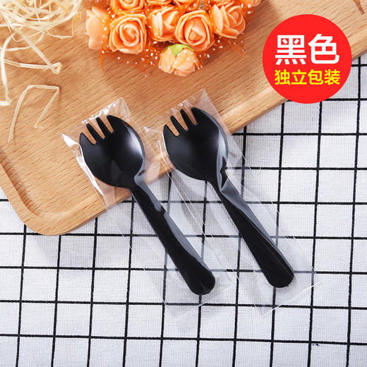 塑料一次性叉勺水果蛋糕叉独立包装 10个 商品图0