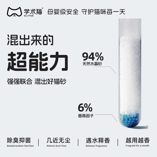 学术猫蓝屿轻盐硅胶猫砂4.5L【2026新春好品】 商品图1