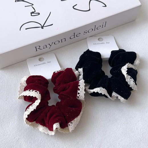 ZY丝绒细闪蕾丝发圈-纪念日百货门店同款169394130 商品图0