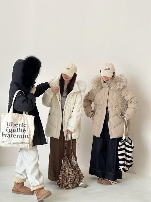 【YW】无忧购冬季50绒毛领羽绒服女中长款可调节收腰外套01 商品图0