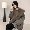 【YW】无忧购狐狸毛可拆卸大毛领50%鹅绒服羽绒宽松皮草外套女（现货48小时内发货） 商品缩略图6