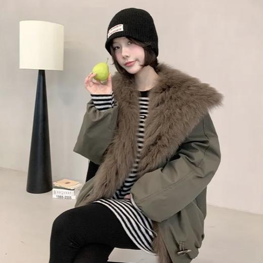 【YW】无忧购狐狸毛可拆卸大毛领50%鹅绒服羽绒宽松皮草外套女（现货48小时内发货） 商品图6