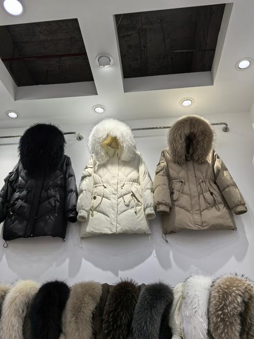 【YW】无忧购冬季50绒毛领羽绒服女中长款可调节收腰外套01 商品图7