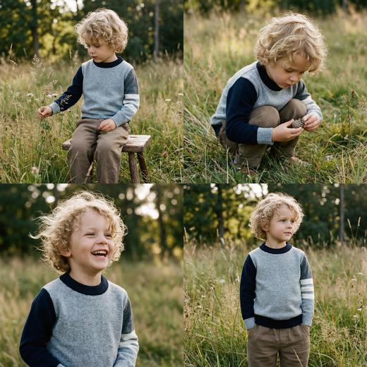 PALUOPO/PL山羊绒男童羊绒衫100%山羊绒帕罗 商品图11