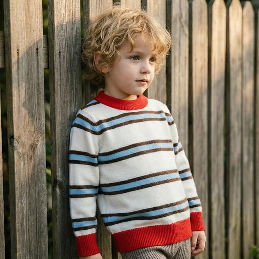 PALUOPO/PL山羊绒男童羊绒衫100%山羊绒帕罗 商品图7