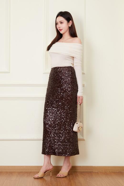 Kai & Kiera 气质优雅亮片包臀显瘦半裙 22059 商品图1