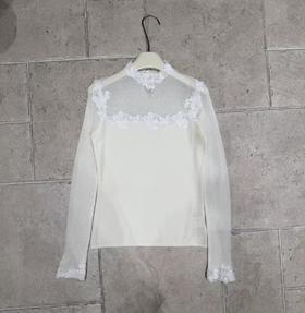 【门店同款】ENJOY春季精致蕾丝花边拼接针织上衣 169259624