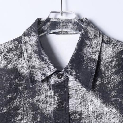 5775SDSA男士秋冬新款痞帅男装韩版高街扎染撞色长袖衬衫百搭嘻哈衬衣 商品图2