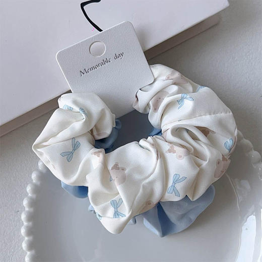 ZY清新缎感印花肠圈对装发圈-纪念日百货门店同款169152691 商品图3