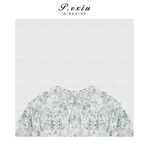 04-1潘依绣丁丁宠粉春夏款慵懒清新碎花衬衫 Q96421 商品图2