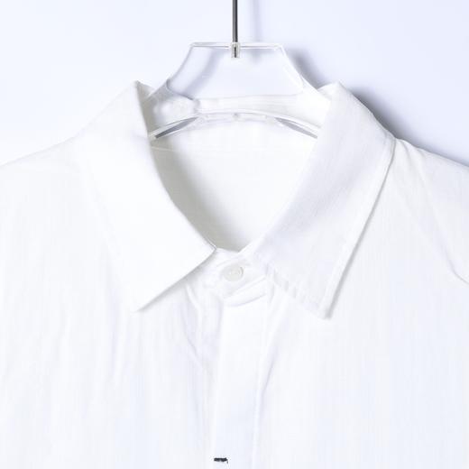 33270SDSA男士秋冬新款痞帅男装极简风刺绣衬衫长袖宽松纯色老钱风百搭 商品图2