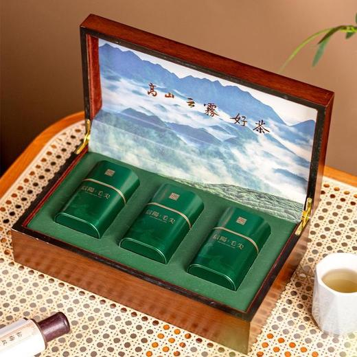桃花木【木盒.3小铁罐毛尖（三两装左右）】40元1套.整箱12套 商品图5