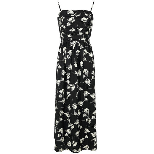 三彩2026春季新款印花提花吊带裙碎花连衣裙法式A字大摆长裙M 商品图4