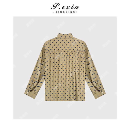04-1潘依绣丁丁宠粉法式气质优雅波点长袖衬衫Q2458 商品图1