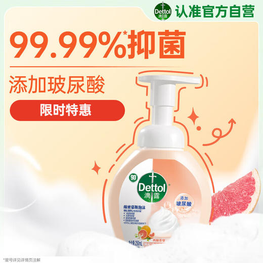 滴露 泡沫洗手液西柚清新250ml 商品图1