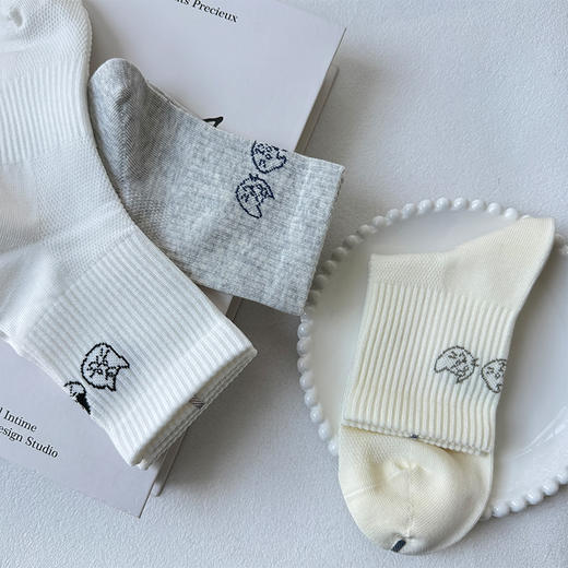 基础后跟猫咪中筒棉袜-简约-纪念日百货门店同款169446690 商品图5